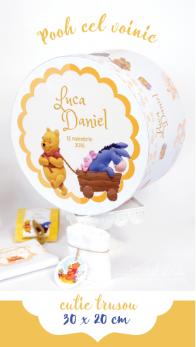 Lumanare De Botez 65cm X4cm Pentru Baieti Cu Winnie The Pooh